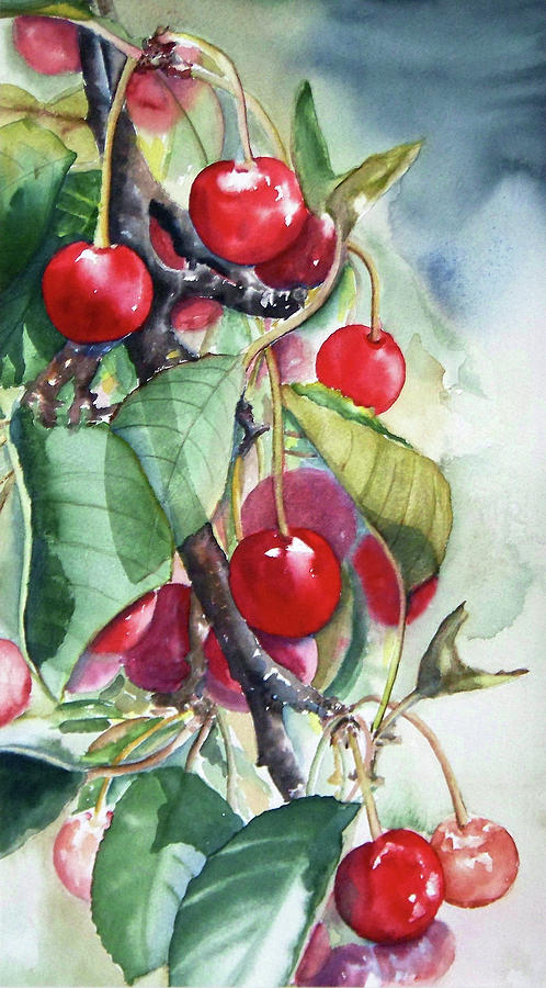 Nature Painting - Very Cherry by Vicky Lilla