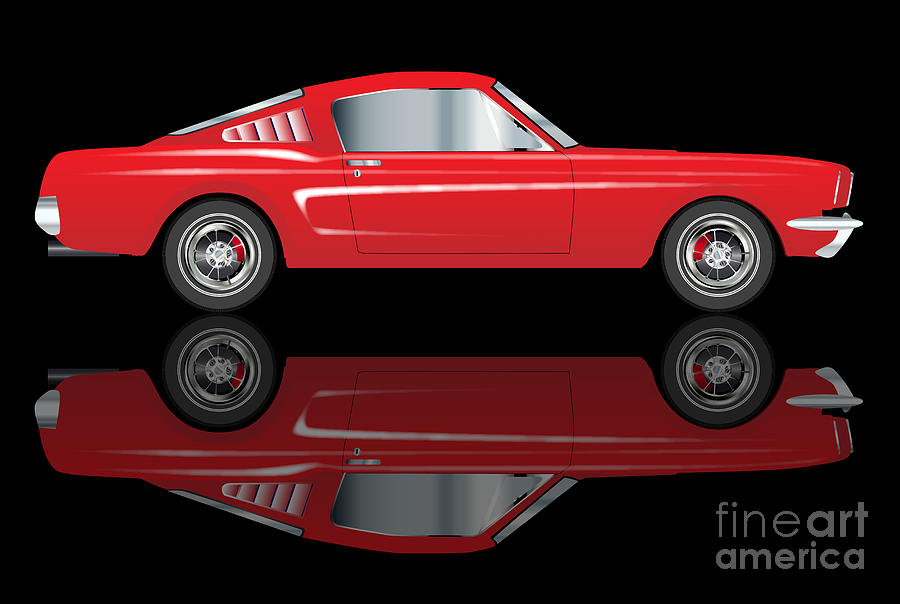 Very Fast Red Car Digital Art by Bigalbaloo Stock