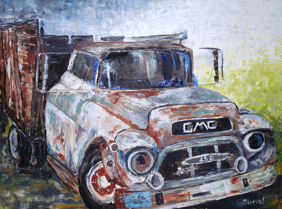 Very old GMC  Painting by Sunel De Lange