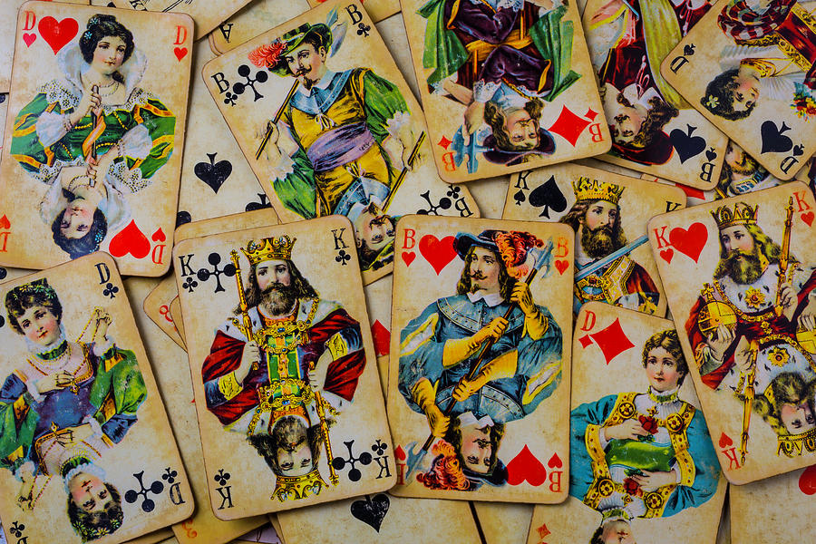 Very Old Playing Cards Photograph by Garry Gay