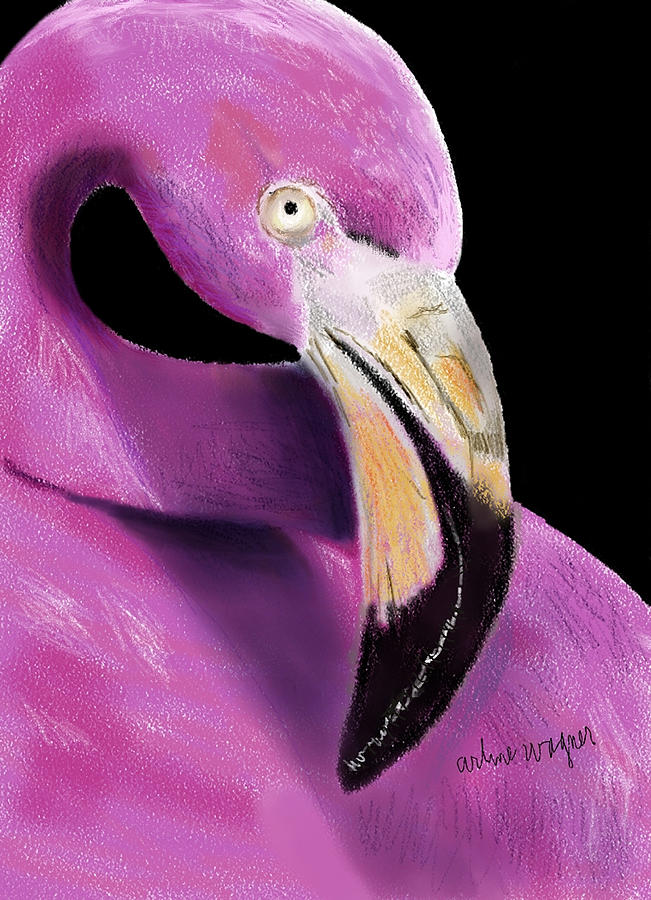 Very Pink Flamingo Digital Art by Arline Wagner