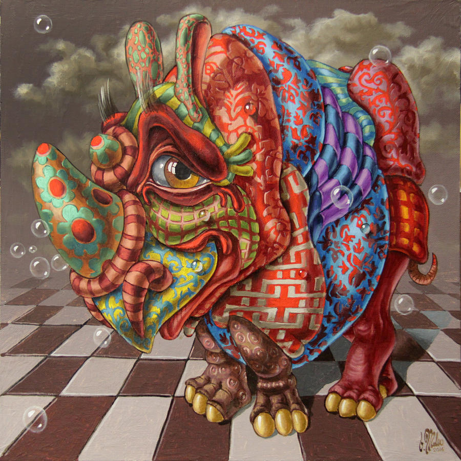 Very Strange Rhino Painting by Victor Molev