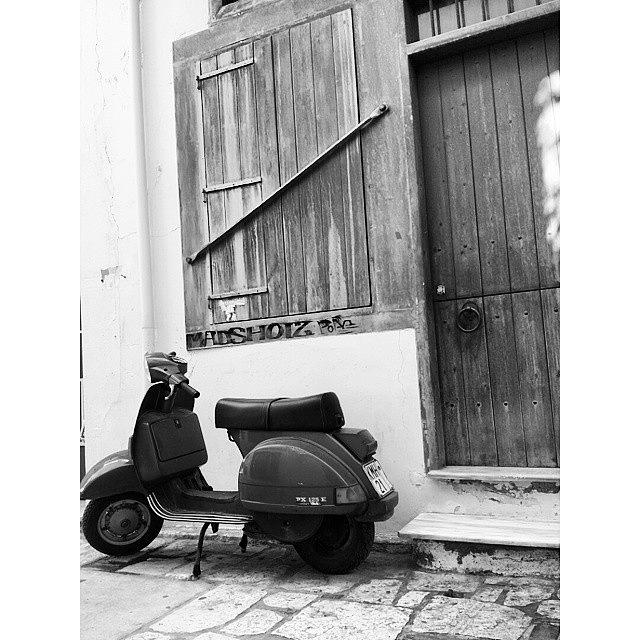Bnw Photograph - Vespa . Old But Not Expired ;) Want A by Giorgos Kalogirou