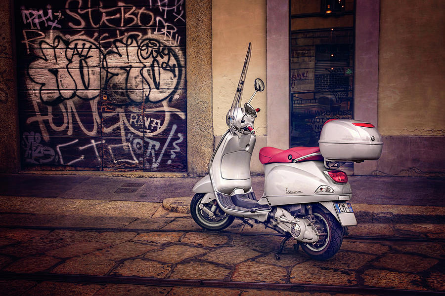 Vespa Scooter in Milan Italy  Photograph by Carol Japp