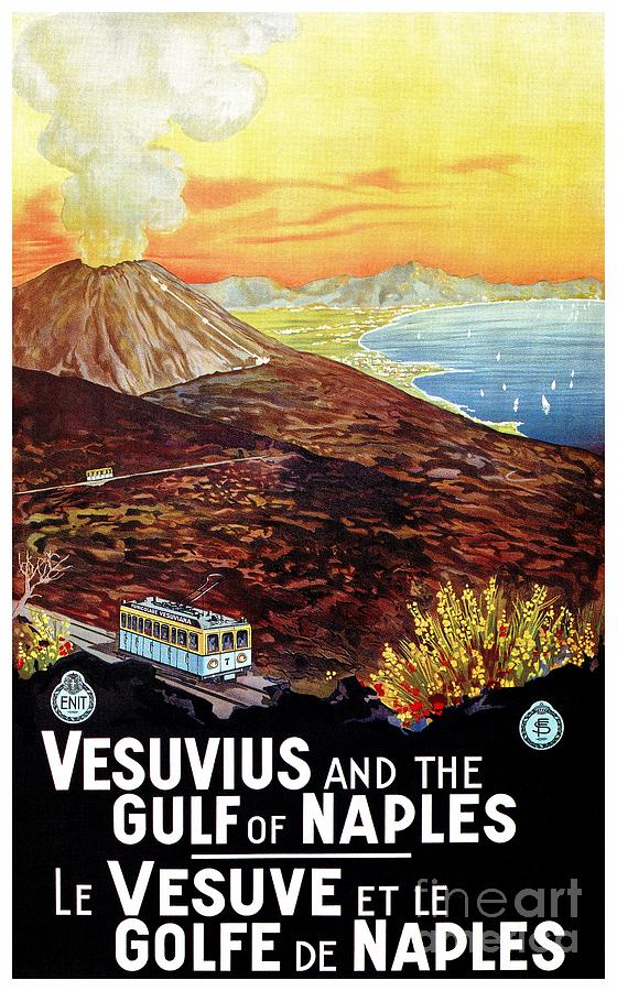 Vesuvius and Gulf of Naples Digital Art by Heidi De Leeuw