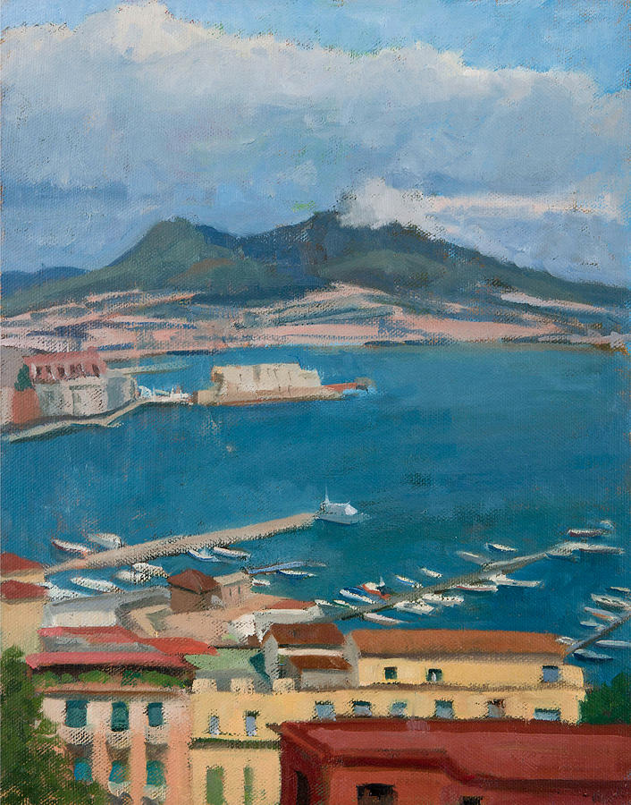 Impressionism Painting - Vesuvius Bay of Naples by Kelly Medford