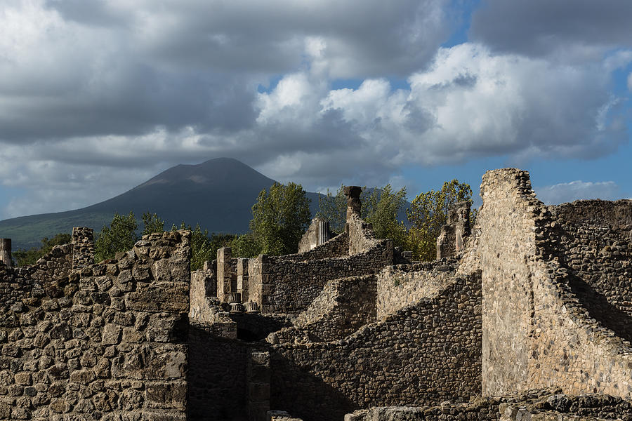 Vesuvius Volcano Towering Over the Pompeii Ruins Photograph by Georgia Mizuleva