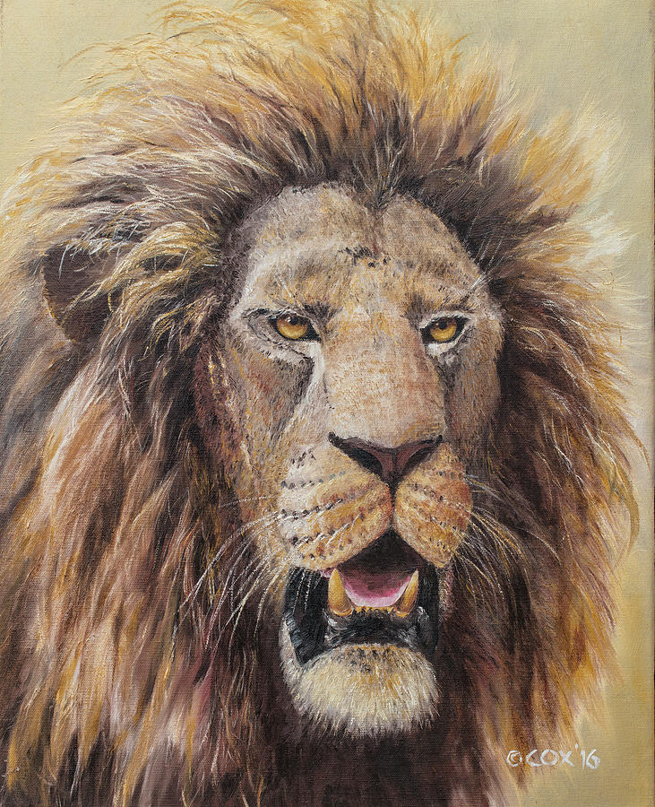 Veteran - Lion Painting by Christopher Cox