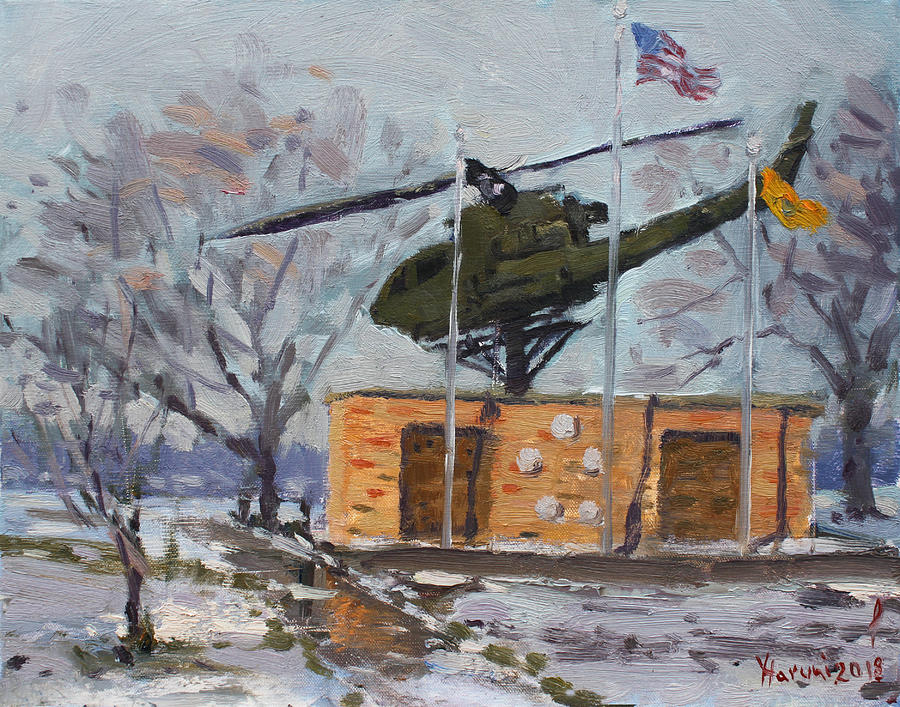 Winter Painting - Veterans Memorial Park in Tonawanda by Ylli Haruni