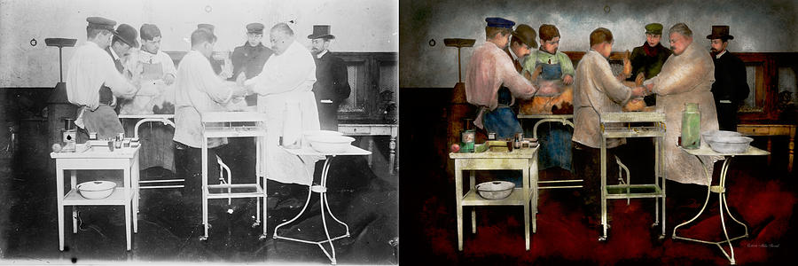 Veterinarian - Saving my best friend 1900s - Side by sdie Photograph by Mike Savad