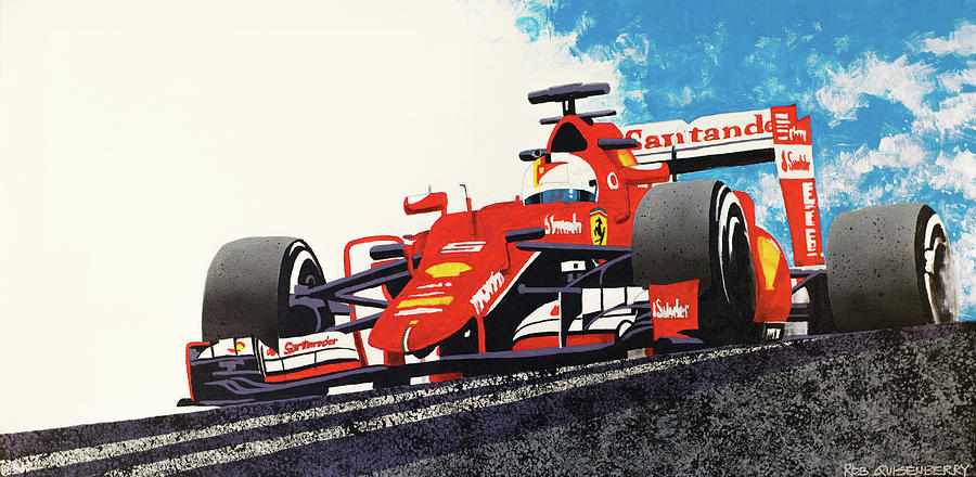 Ferrari Painting - Vettel In Brazil by Robert Quisenberry