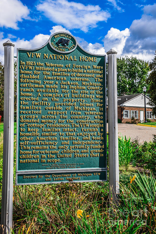 VFW Home Historical Site Sign Photograph by Grace Grogan