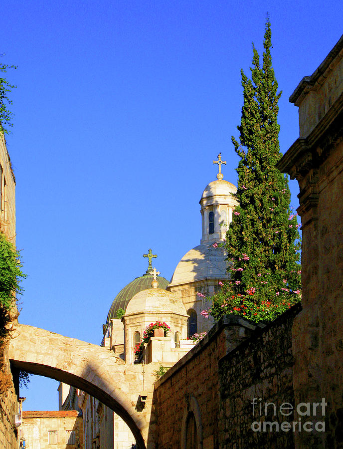 Via Dolorosa and Church of Judgement Photograph by Nieves Nitta