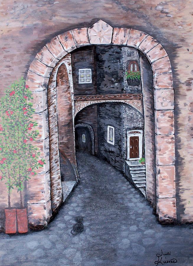 Via in Scanno Painting by Judy Kirouac