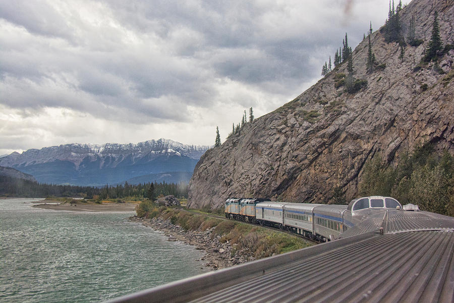 VIA Rail in the Canadian Rockies Photograph by John Black