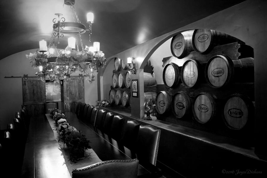 Viaggio Winery Kings Table B and W Photograph by Joyce Dickens