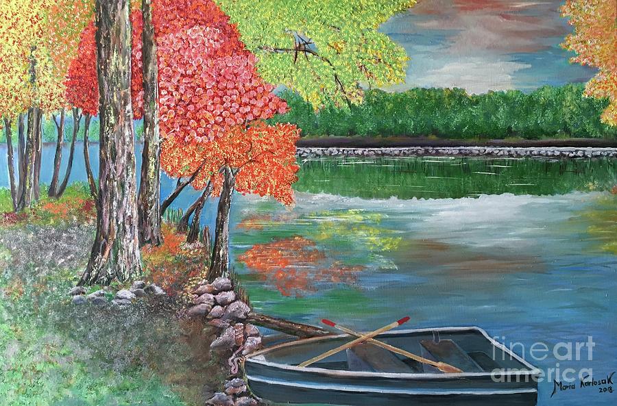 Vibrant autumn  Painting by Maria Karlosak