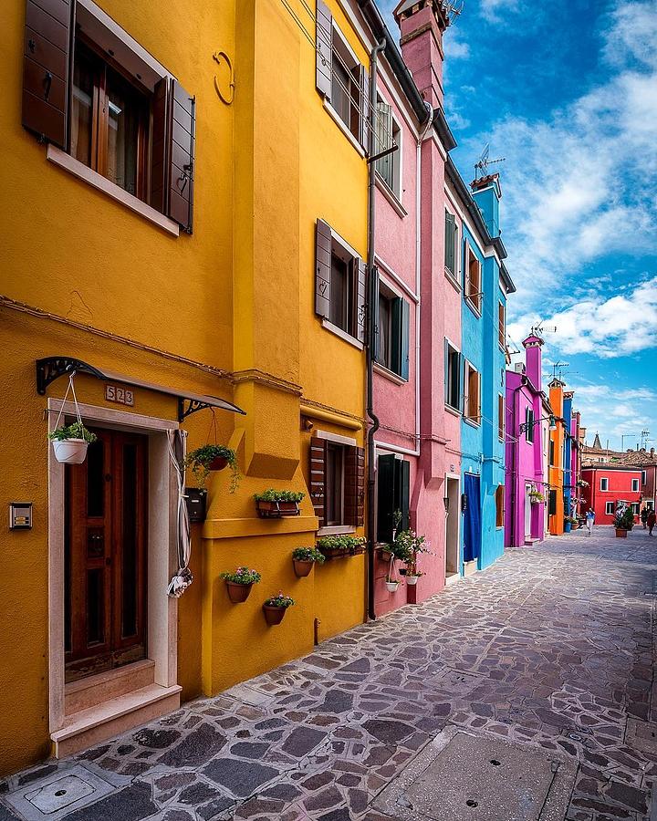 Architecture Photograph - vibrant colours of Burano by Happy Home Artistry