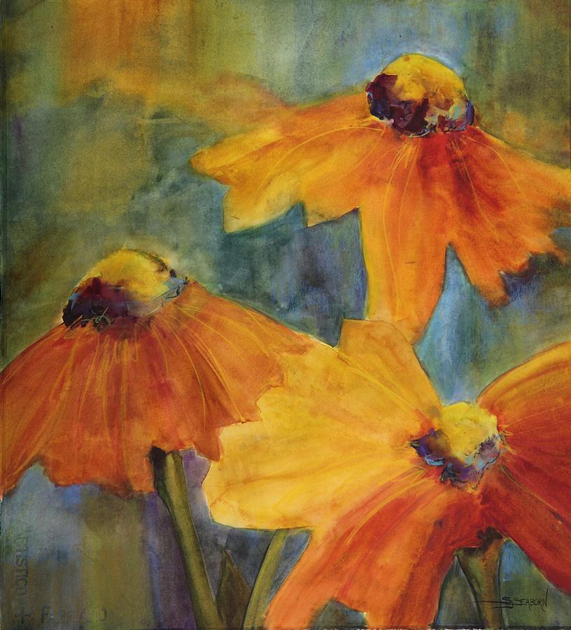 Vibrant cone flowers Painting by Susan Seaborn