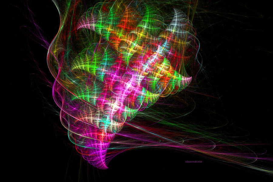 Vibrant Energy Swirls Digital Art by Claire Bull