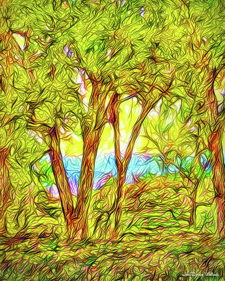 Vibrant Green Trees Digital Art by Joel Bruce Wallach