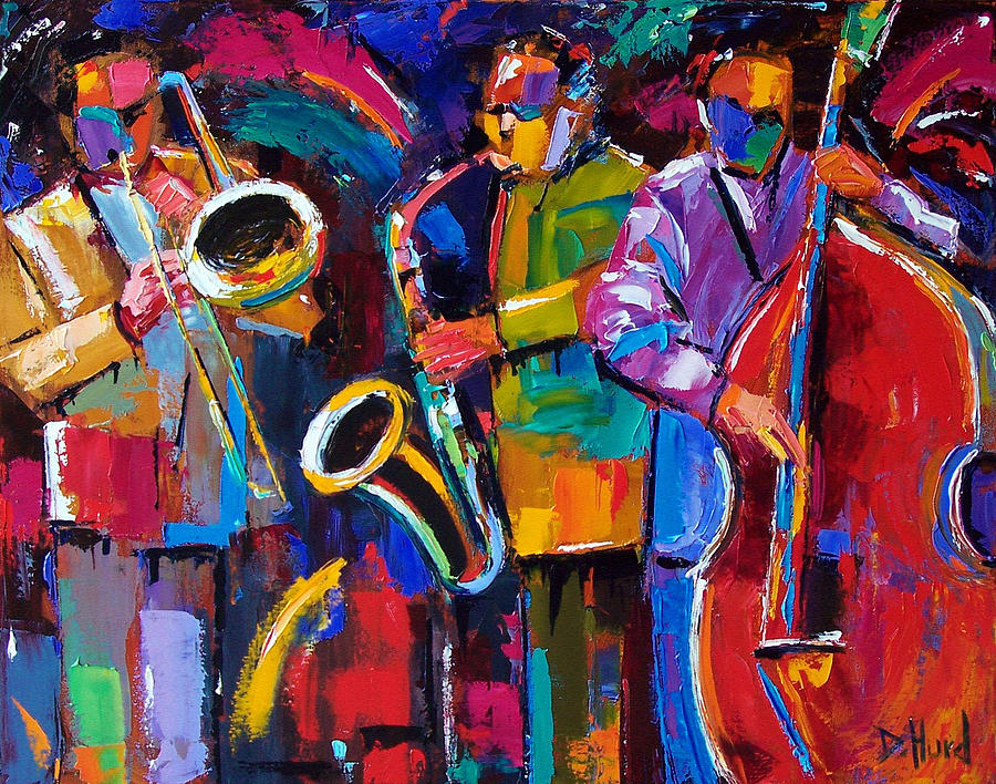 Jazz Painting - Vibrant Jazz by Debra Hurd Jazz Painting - Vibrant Jazz by Debra Hurd