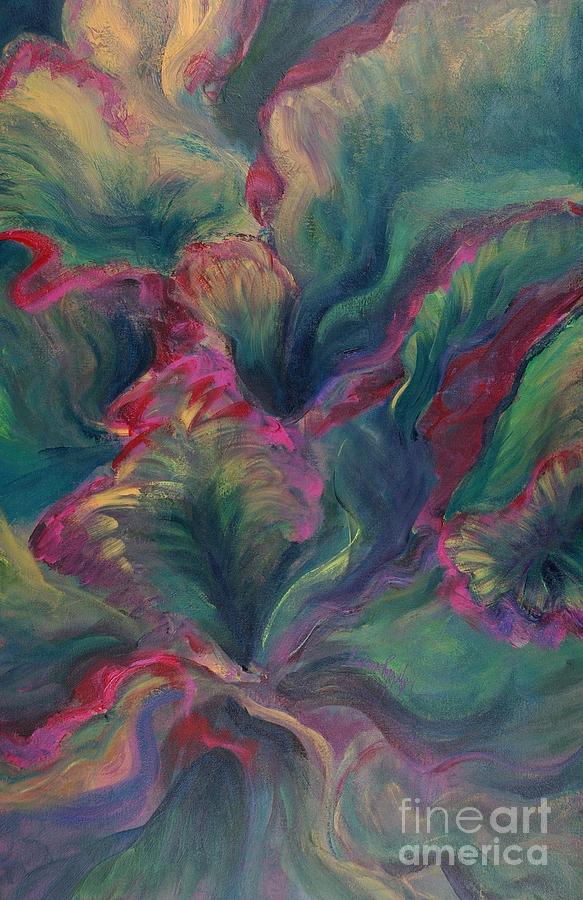 Abstract Painting - Vibrant Leaves by Nadine Rippelmeyer