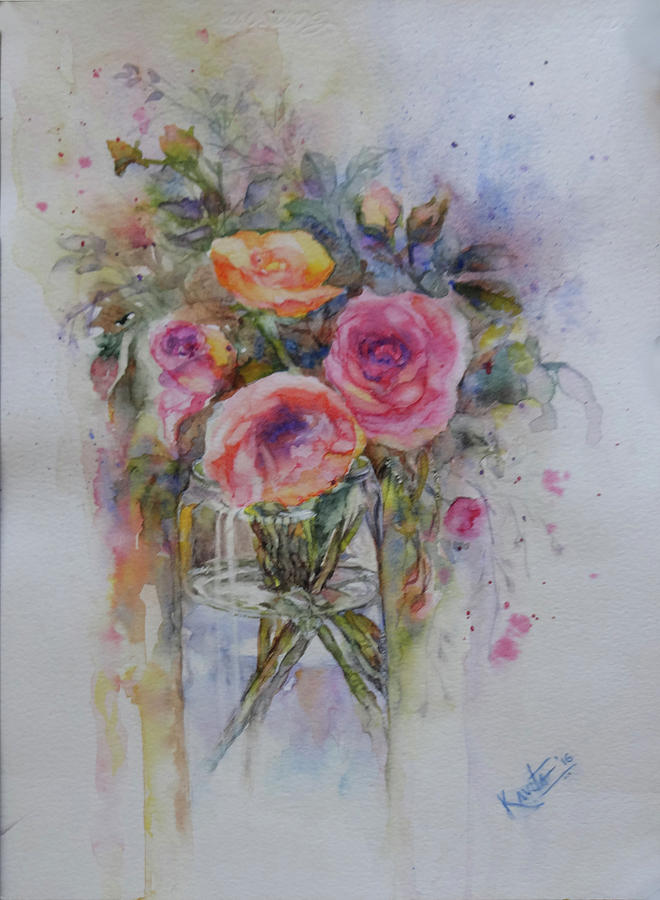 Rose Painting - Vibrant Roses by Kavita Vardhan