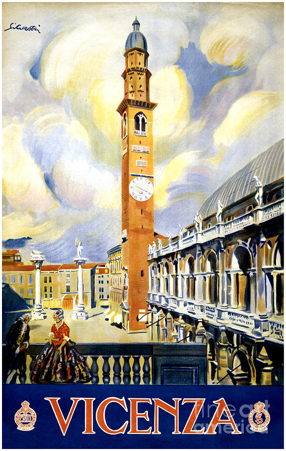 Vintage Painting - Vicenza Italy Vintage Travel Poster Restored by Vintage Treasure