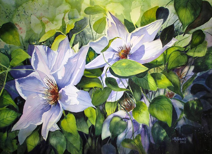 Vicki's Clematis Painting by Marty Spears - Fine Art America