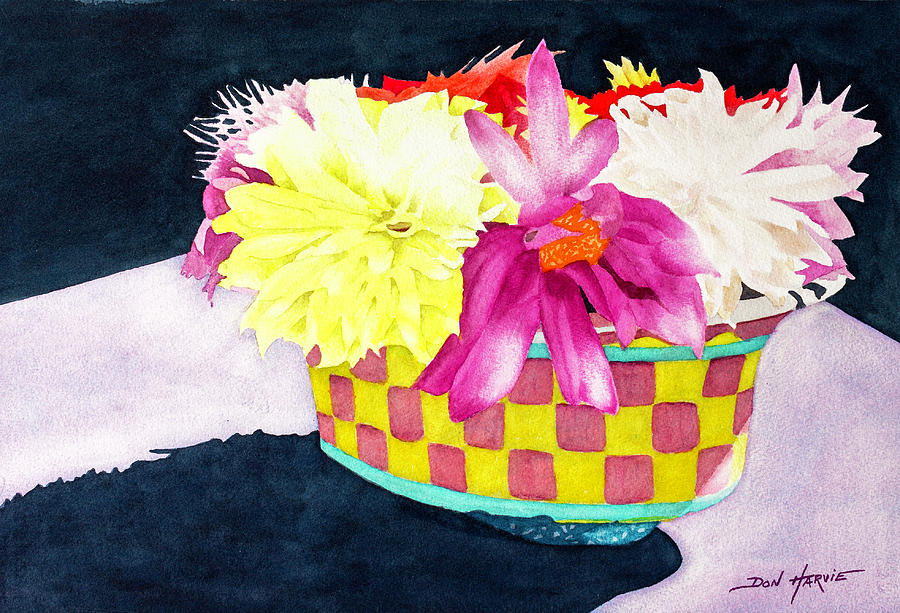 Flower Painting - Vickys New Pot by Don Harvie