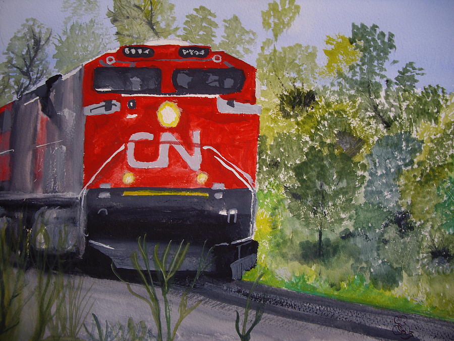 Vickys train Painting by Carole Robins
