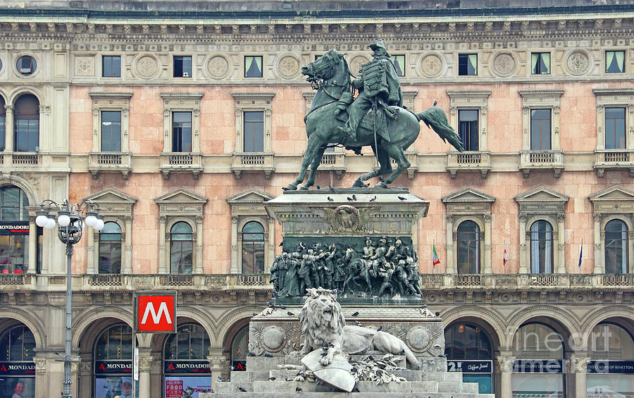 Victor Emmanuel Statue in Milan 7567 Photograph by Jack Schultz