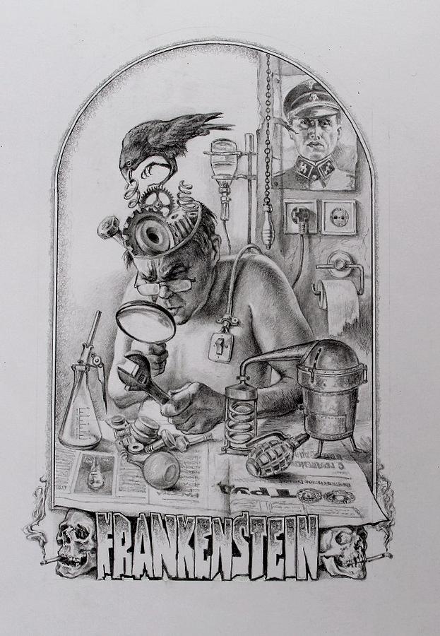 Original Drawing Victor Frankenstein Drawing & Illustration Art