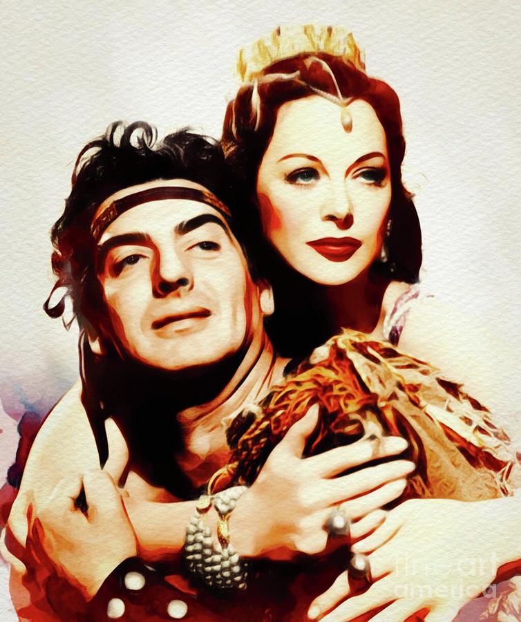 Victor Mature and Hedy Lamarr Painting by Esoterica Art Agency