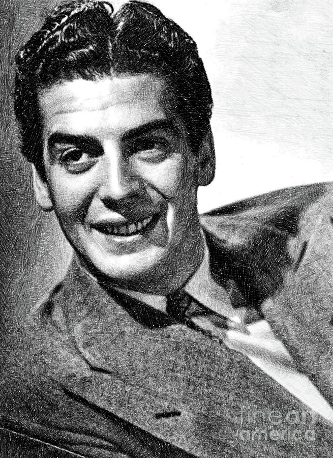 Victor Mature Vintage Actor By Js Drawing By Esoterica Art Agency