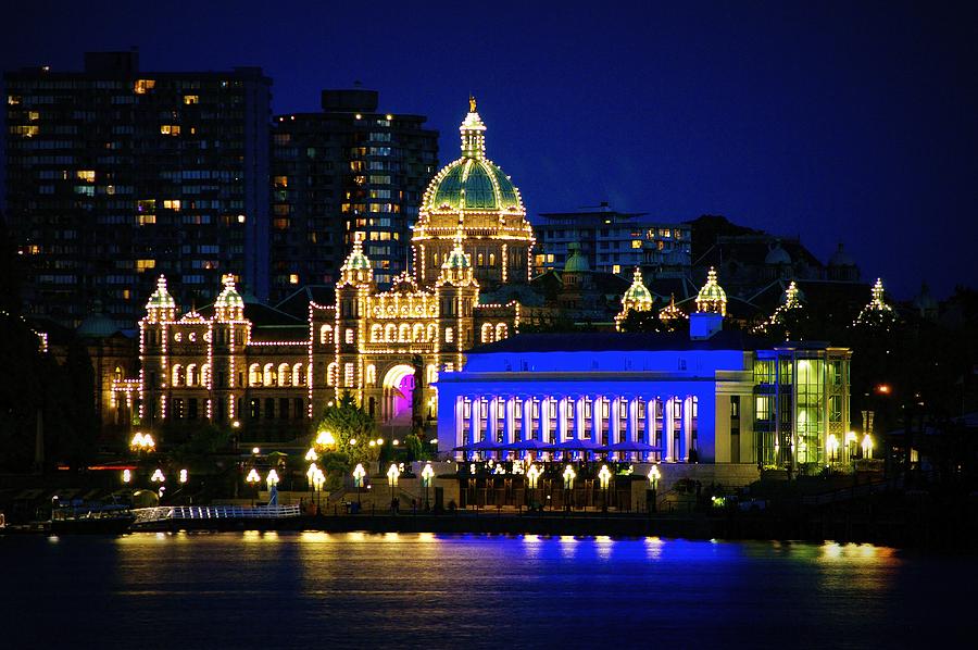 Victoria Night Cityscape Photograph by Emerita Wheeling - Fine Art America