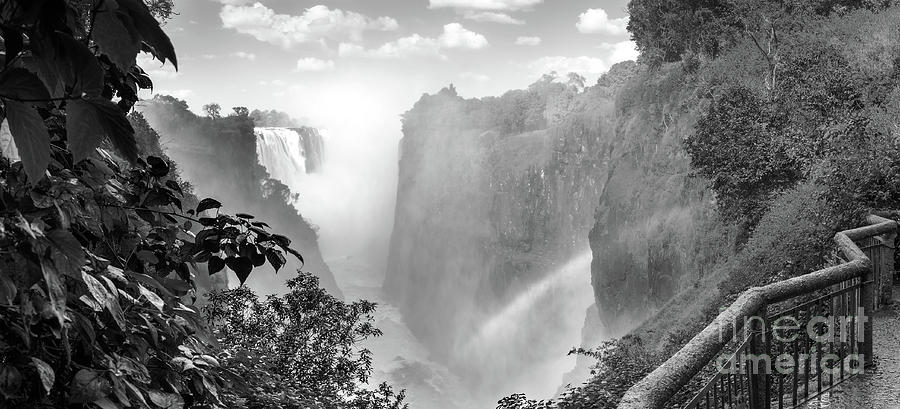 Nature Photograph - Victoria Falls Africa Black And White by THP Creative