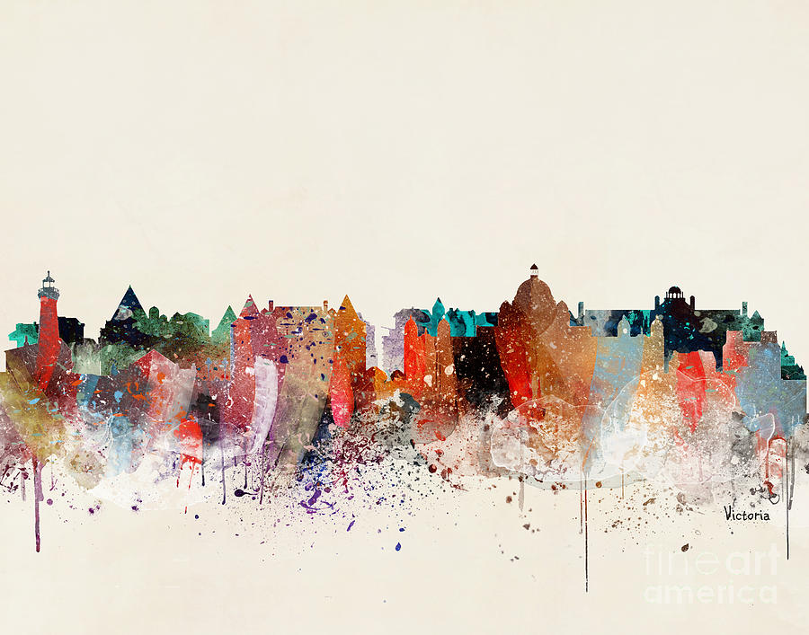 Victoria Skyline  Painting by Bri Buckley