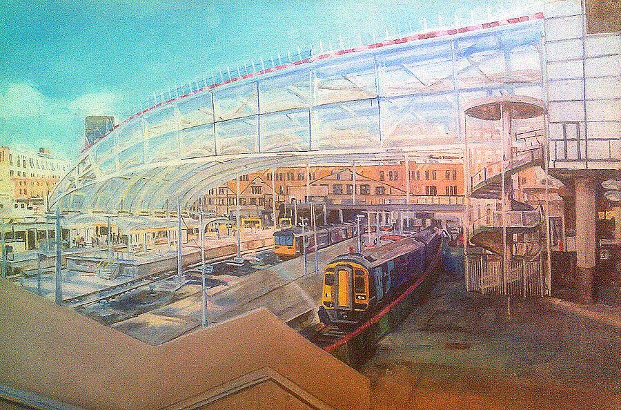 Victoria Station, Manchester, Day Painting by Rosanne Gartner