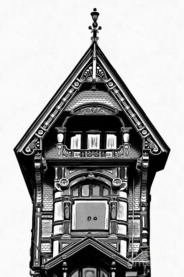 Victorian Architecture Details Turret  Digital Art by Edward Fielding