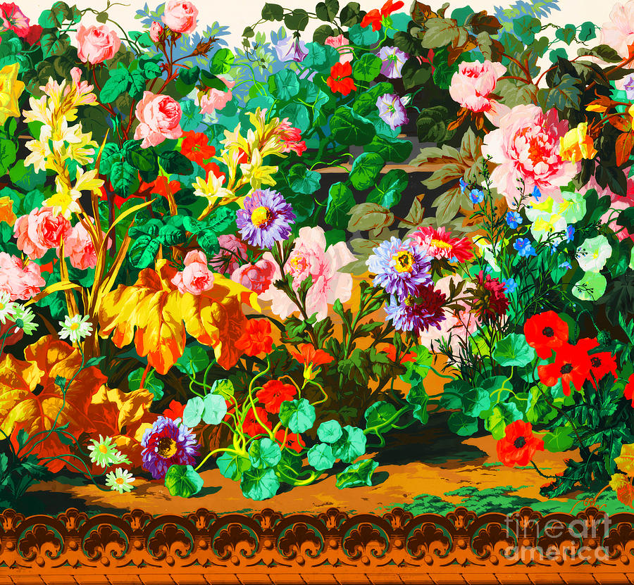 Victorian Flower Garden Painting by Peter Ogden