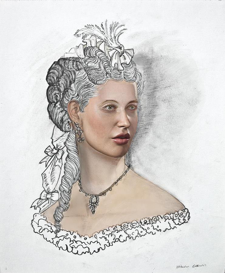 Portrait Digital Art - Victorian Headdress of 1861 by Marvin C Brown