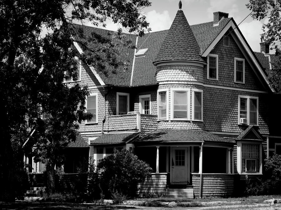 Victorian House In Black And White photography Photograph by Ann Powell