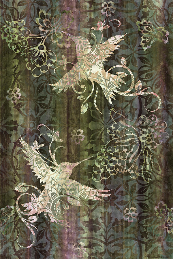 Hummingbird Painting - Victorian Hummingbird Green by JQ Licensing