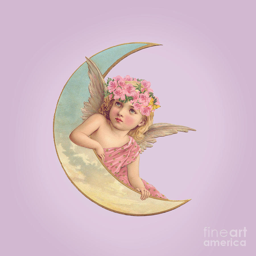 Victorian Moon Angel Digital Art