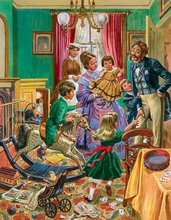 Toy Painting - Victorian nursery by Peter Jackson