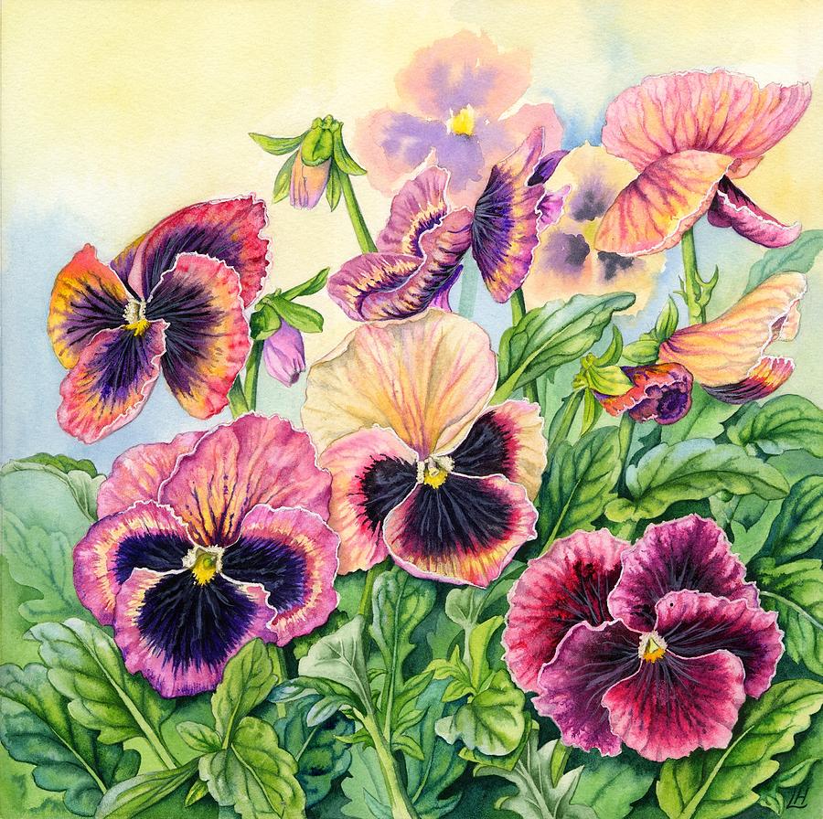 Victorian Pansies Painting by Lynne Henderson