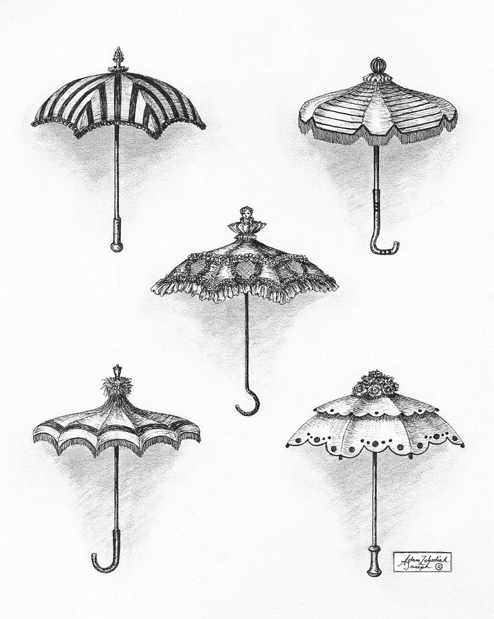 Victorian Parasols Drawing