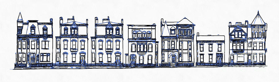 Victorian Row Houses Digital Art by Edward Fielding